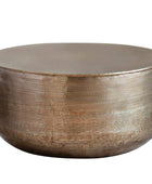 Embossed Metal Round Drum Coffee Table - The Farthing