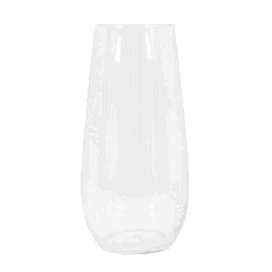 Etched Feather Clear Glass Vase - Choose of size - The Farthing