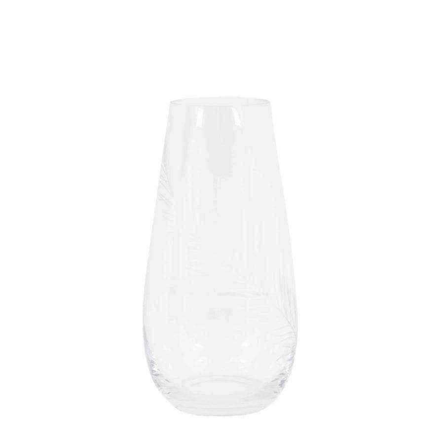 Etched Feather Clear Glass Vase - Choose of size - The Farthing