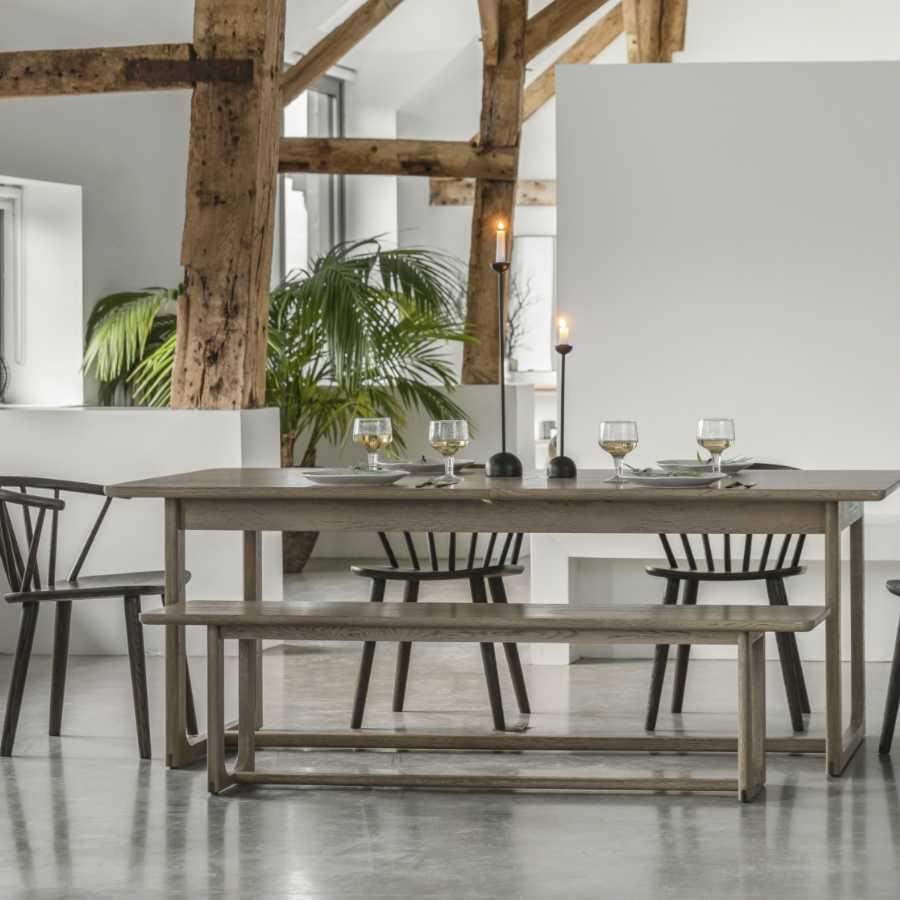 Extending Nordic Smoked Oak Dining Table (8 Seater) - The Farthing