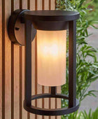 Exterior Black Cylinder Downlighting Wall Light - The Farthing