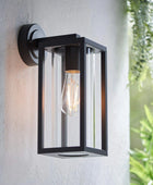 Exterior Black Rectangular Silhouette Downlighting Wall Light - The Farthing