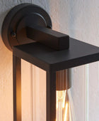 Exterior Black Rectangular Silhouette Downlighting Wall Light - The Farthing