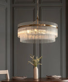 Extra Large Antique Brass & Glass Rod Pendant Light - The Farthing