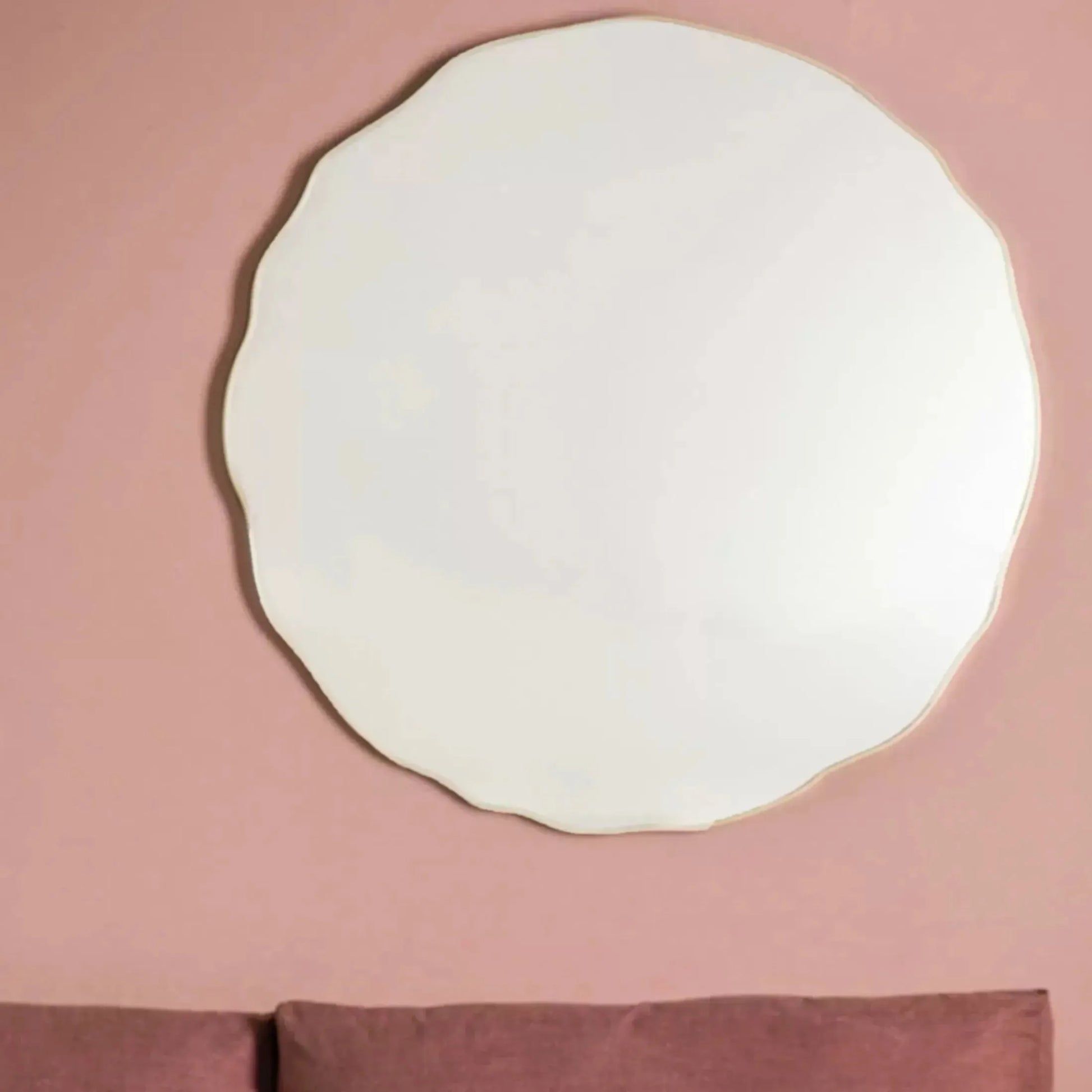 Extra Large Circular Wavy Edge Gold Wall Mirror - The Farthing