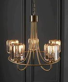 Faceted Glass & Antique Brass Pendant Light - The Farthing