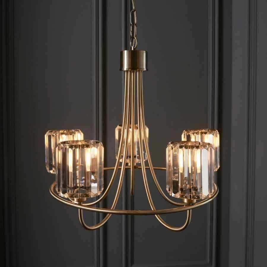 Faceted Glass & Antique Brass Pendant Light - The Farthing