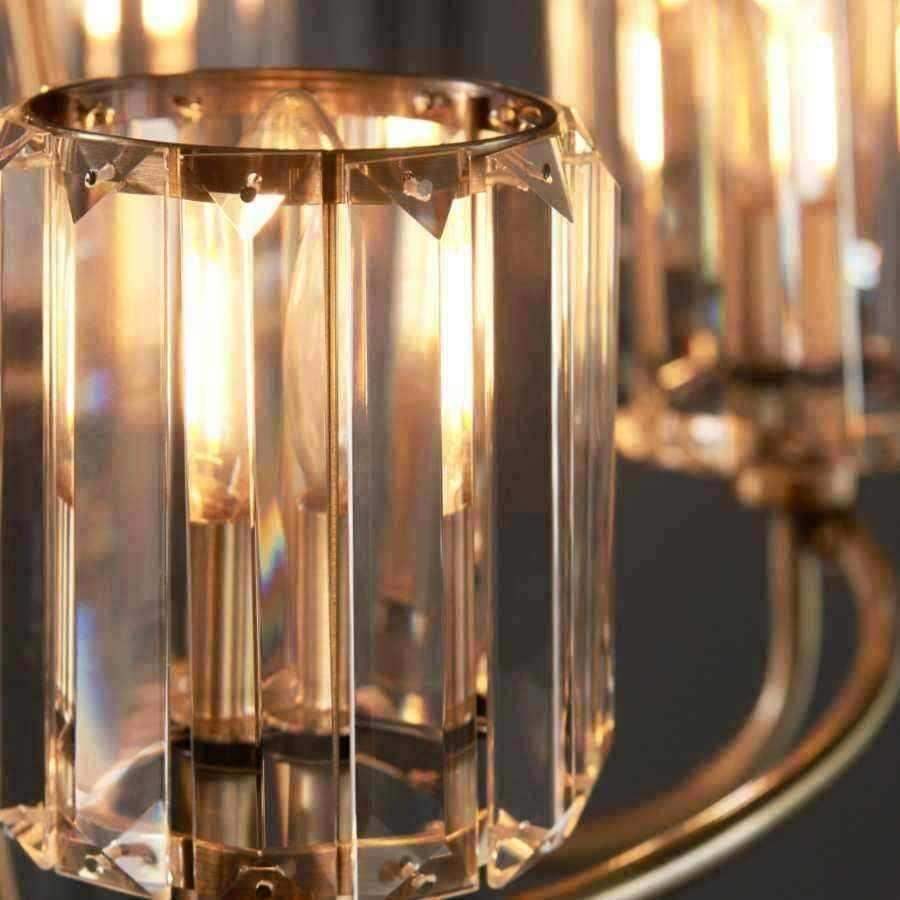 Faceted Glass & Antique Brass Pendant Light - The Farthing