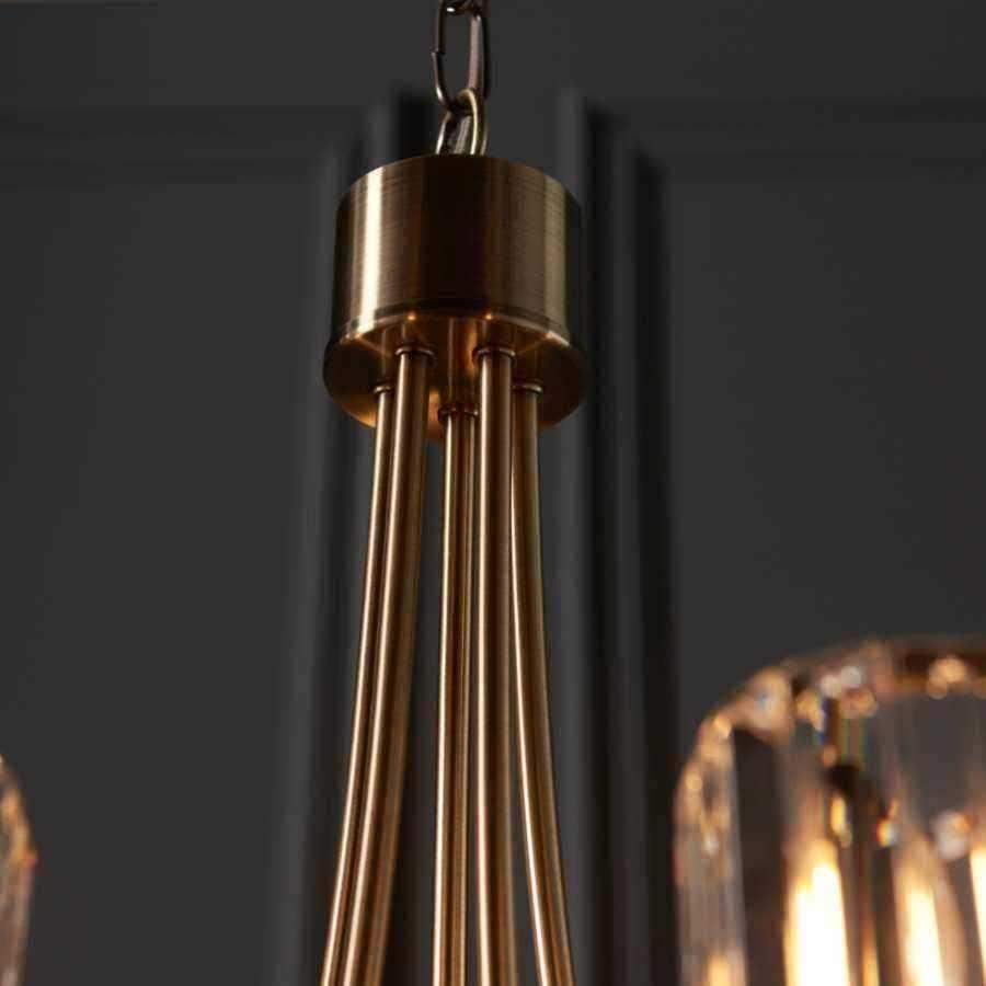 Faceted Glass & Antique Brass Pendant Light - The Farthing