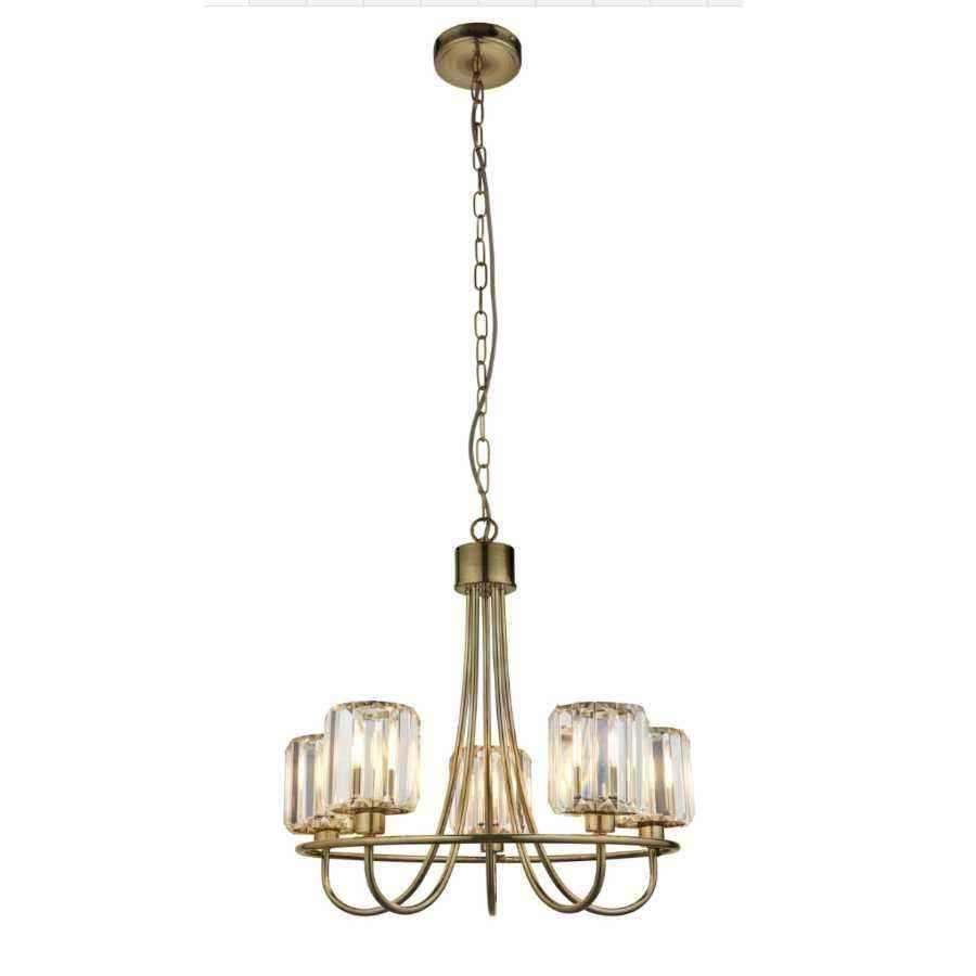 Faceted Glass & Antique Brass Pendant Light - The Farthing