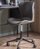 Faux Charcoal Leather Swivel Desk Chair with Height Adjustment - The Farthing