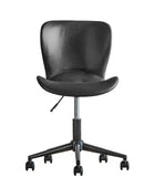 Faux Charcoal Leather Swivel Desk Chair with Height Adjustment - The Farthing