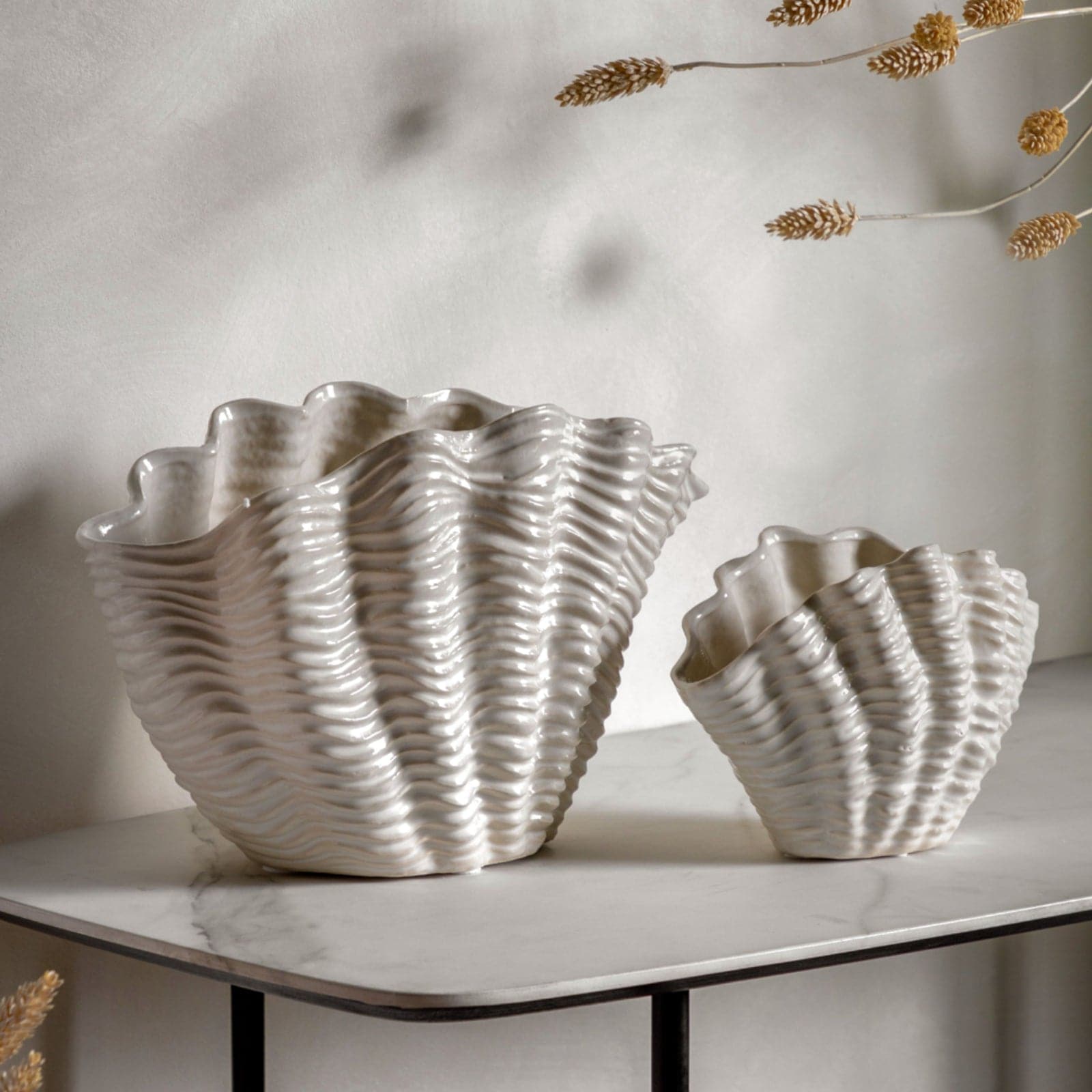 Faux Clam Vase - two sizes available - The Farthing