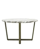 Faux Green Marble Topped Antique Bronze Legged Coffee Table - The Farthing