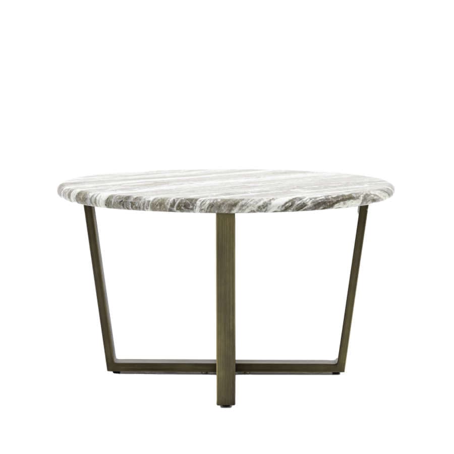 Faux Green Marble Topped Antique Bronze Legged Coffee Table - The Farthing