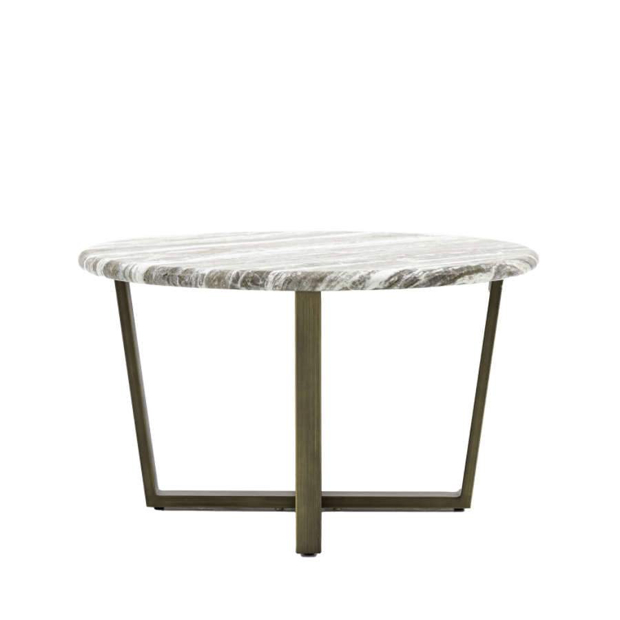 Faux Green Marble Topped Antique Bronze Legged Coffee Table - The Farthing