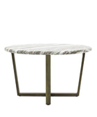 Faux Green Marble Topped Antique Bronze Legged Coffee Table - The Farthing