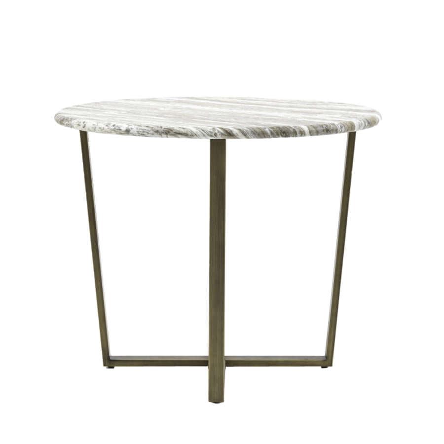 Faux Green Marble Topped Antique Bronze Legged Dining Table - The Farthing