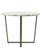 Faux Green Marble Topped Antique Bronze Legged Dining Table - The Farthing