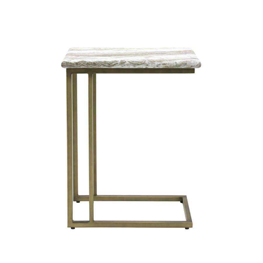 Faux Green Marble Topped Antique Bronze Legged Supper Table - The Farthing