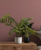 Faux Potted Fern Plant in Cement Pot