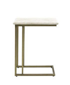 Faux Travertine Topped Antique Bronze Legged Supper Table - The Farthing