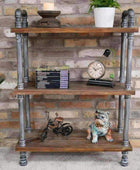 Floor Standing Metal and Wood Thorncombe Pipe Shelf - The Farthing