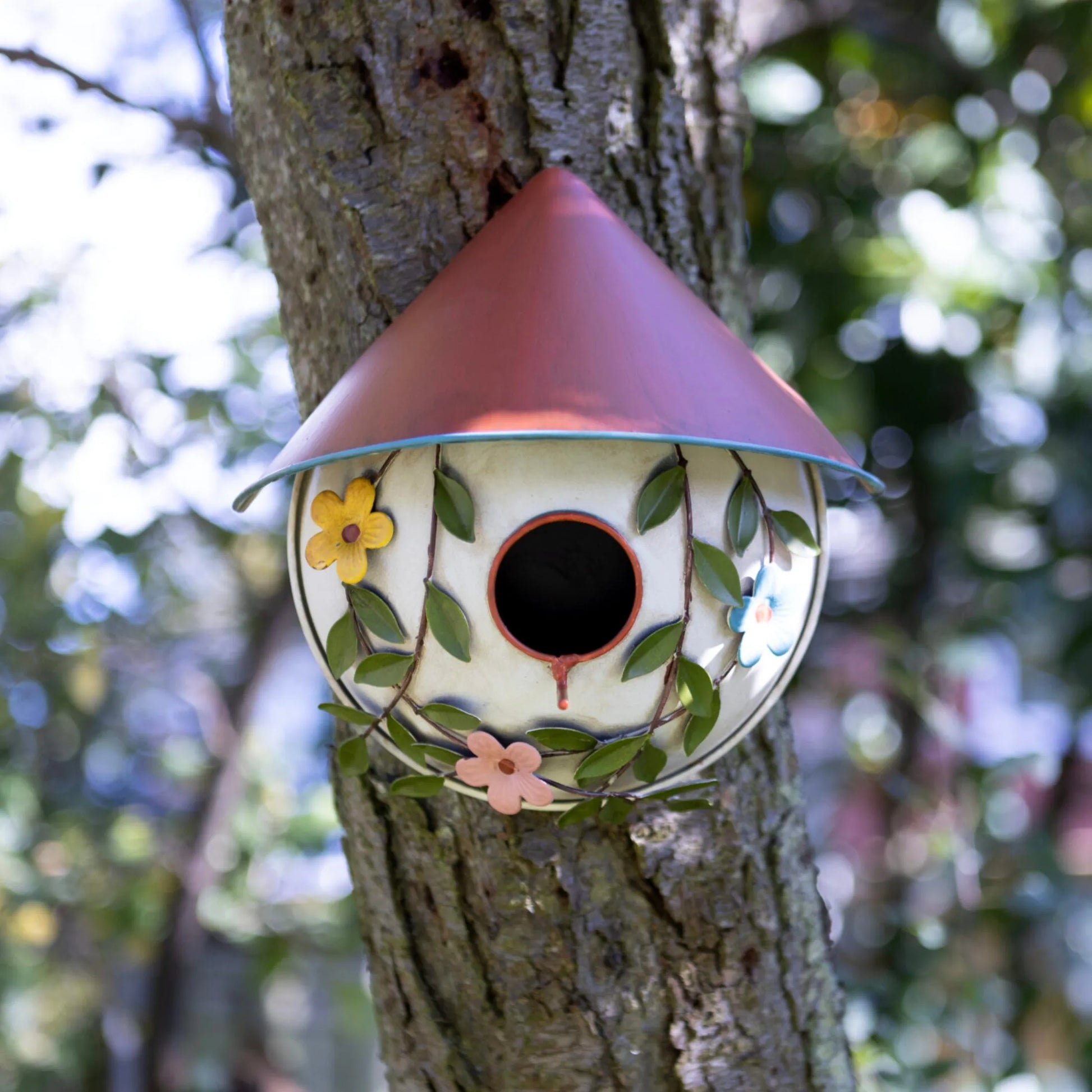 Flowers Metal Birdhouse - The Farthing