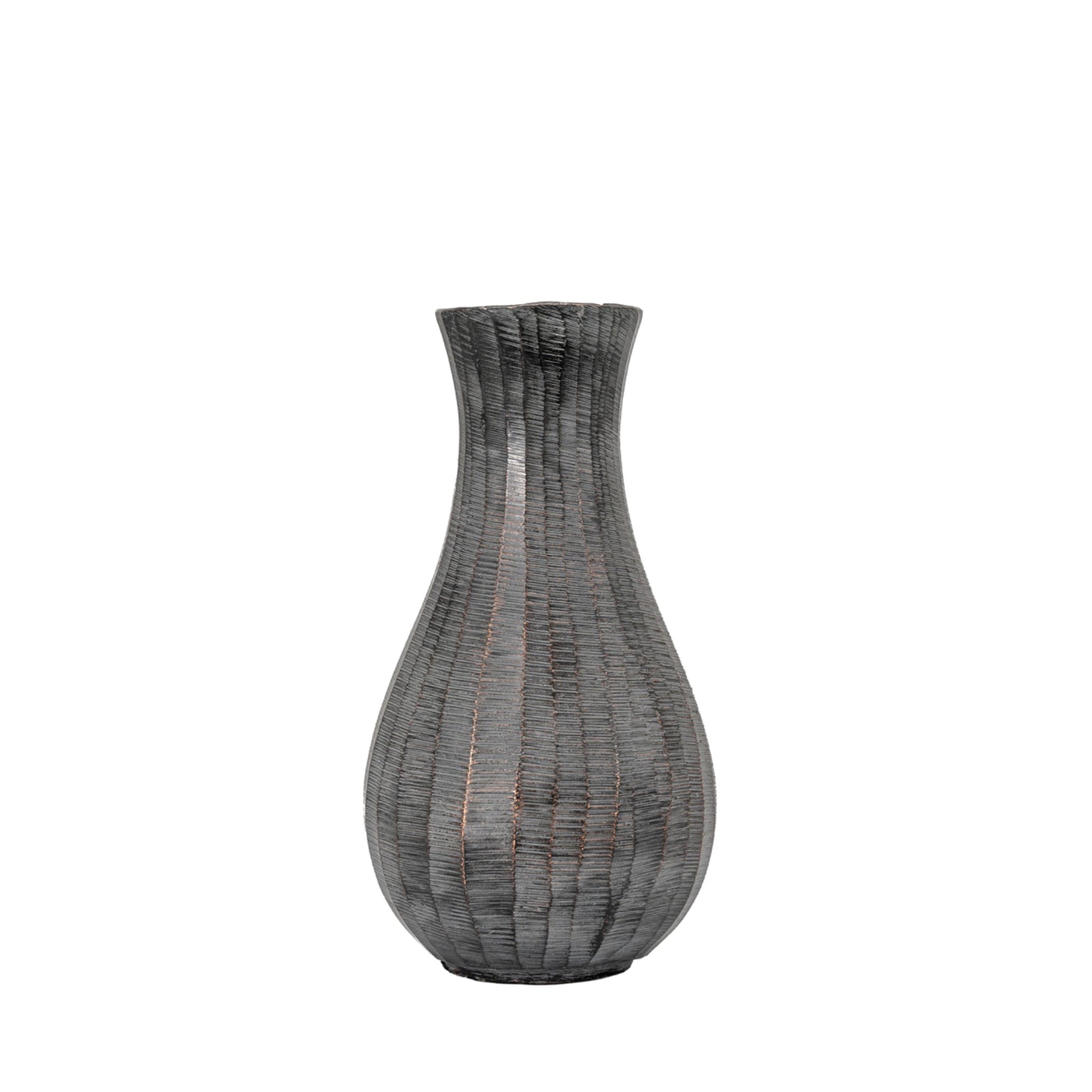 Fluted Metal Vase - The Farthing