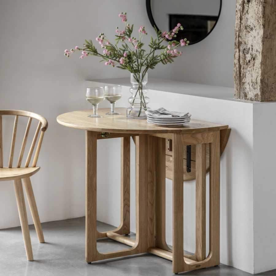 Folding Round Nordic Oak Dining Table - The Farthing