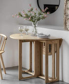 Folding Round Nordic Oak Dining Table - The Farthing