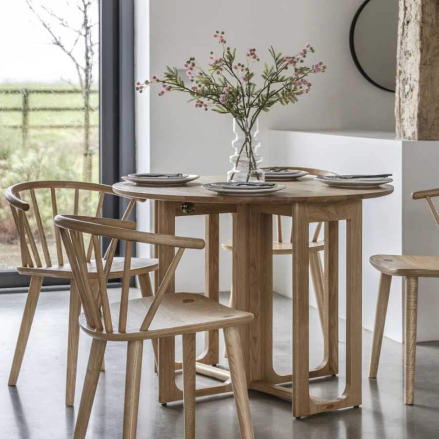 Folding Round Nordic Oak Dining Table - The Farthing