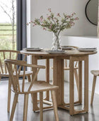 Folding Round Nordic Oak Dining Table - The Farthing