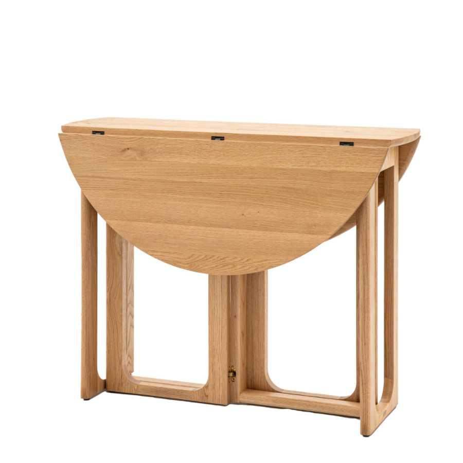 Folding Round Nordic Oak Dining Table - The Farthing