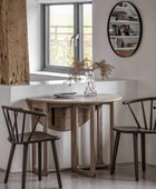 Folding Round Nordic Smoked Oak Dining Table - The Farthing