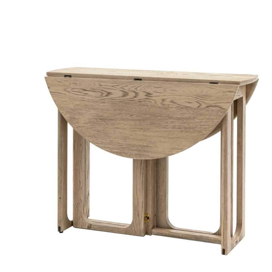 Folding Round Nordic Smoked Oak Dining Table - The Farthing