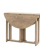 Folding Round Nordic Smoked Oak Dining Table - The Farthing