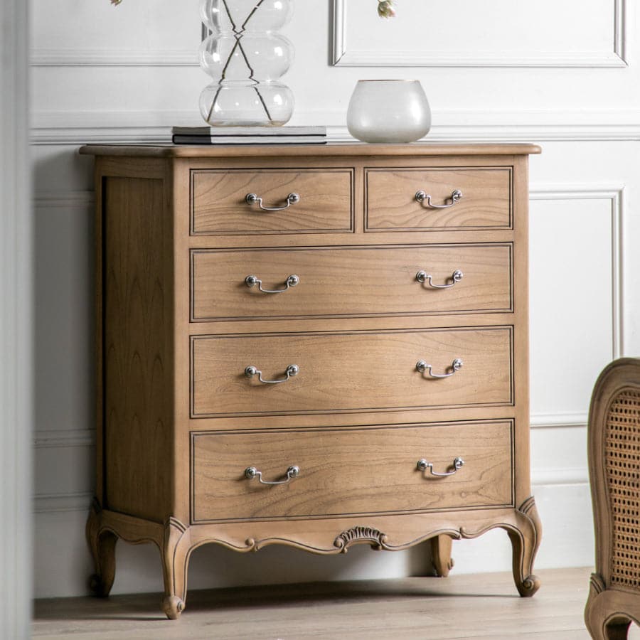 French Inspired Weather Wood Chest of Drawers - The Farthing