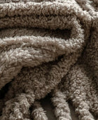 Fringed Taupe Teddy Throw - The Farthing