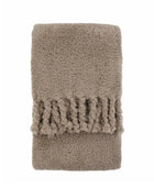 Fringed Taupe Teddy Throw - The Farthing