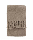 Fringed Taupe Teddy Throw - The Farthing