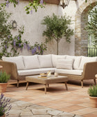 Garden Brown PE Wicker Corner Sofa Set - The Farthing