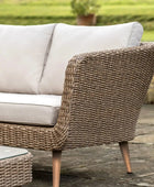 Garden Brown PE Wicker Corner Sofa Set - The Farthing