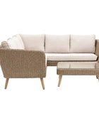 Garden Brown PE Wicker Corner Sofa Set - The Farthing