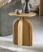 Geometric Inspired Round Side Table - The Farthing