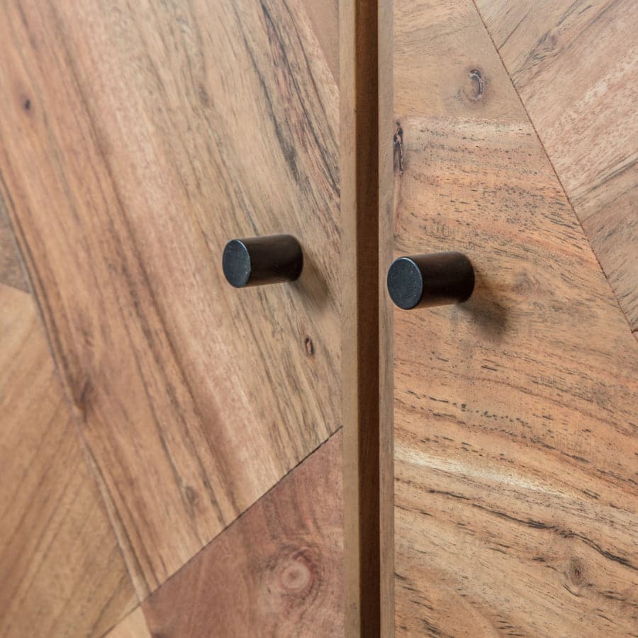Geometric Wood Inlay 2 Door 3 Drawer Sideboard - The Farthing