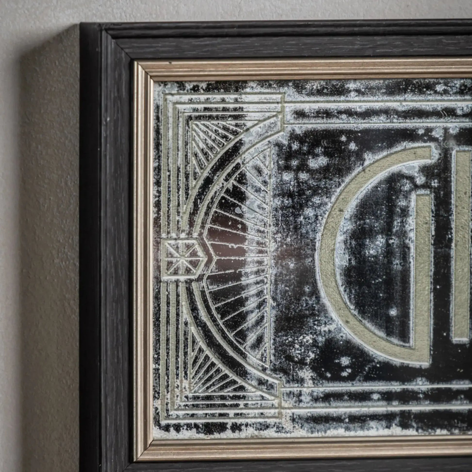 Rectangular Antique Glass Gin Bar Wall Mirror 33
