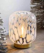 Glass White Marble Effect LED Lamp - The Farthing