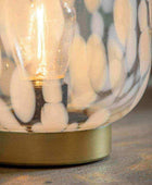 Glass White Marble Effect LED Lamp - The Farthing