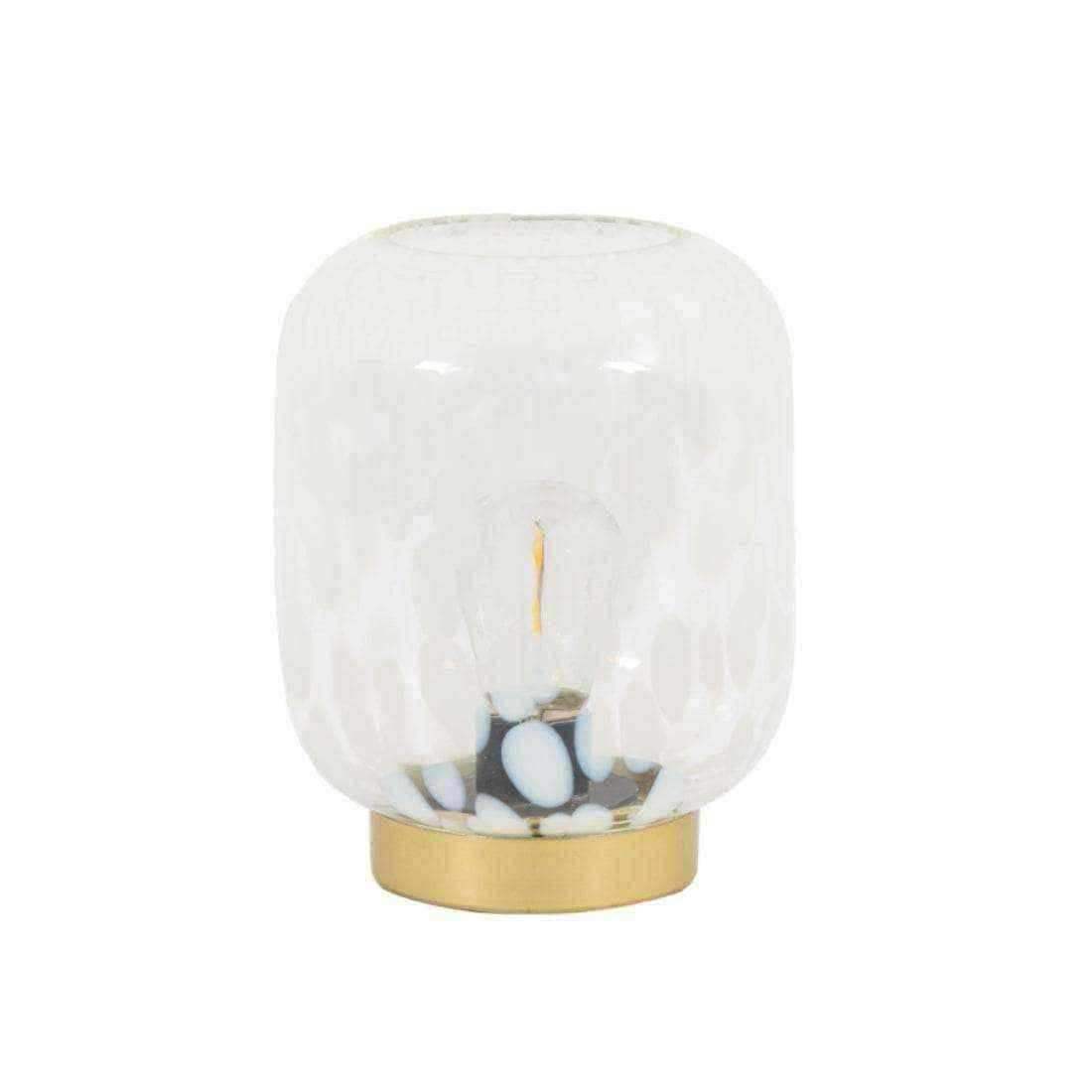 Glass White Marble Effect LED Lamp - The Farthing